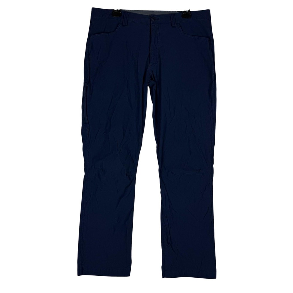 Eddie Bauer Pants Mens‎ 36x30 Blue Tech Nylon Stretch Zip Pocket Hiking Travel